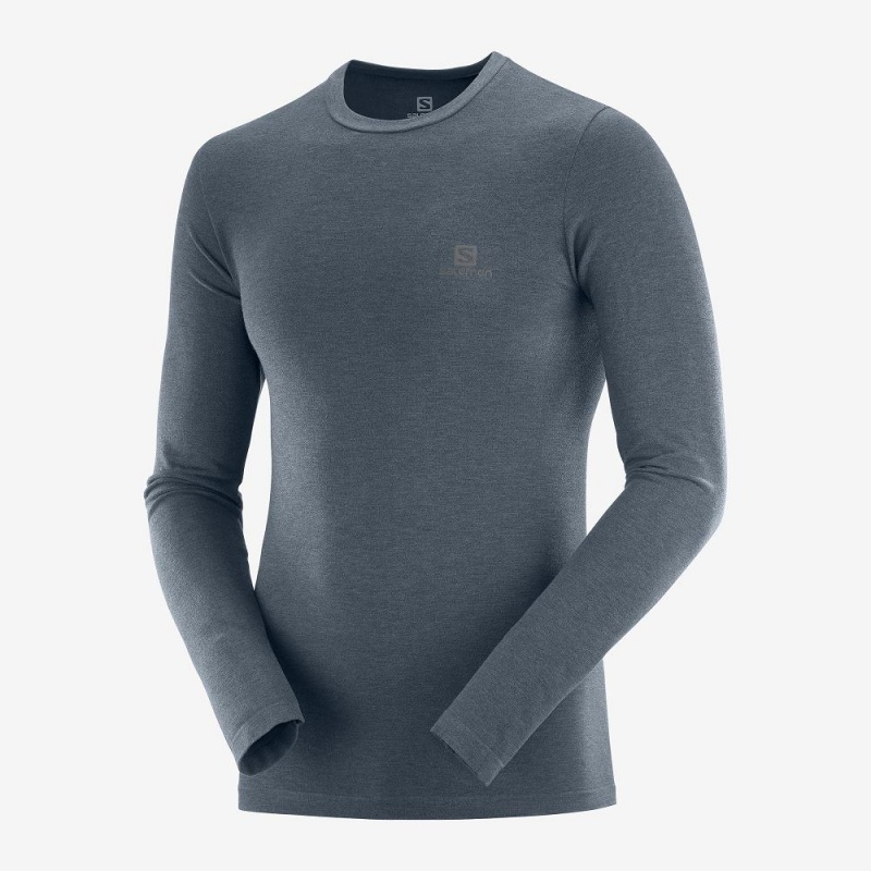 Salomon Outline Seamless Crew M Topper Gray | 81507-XGJK