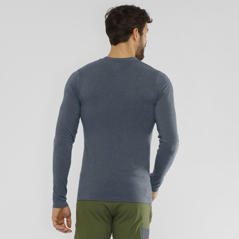 Salomon Outline Seamless Crew M Topper Gray | 81507-XGJK