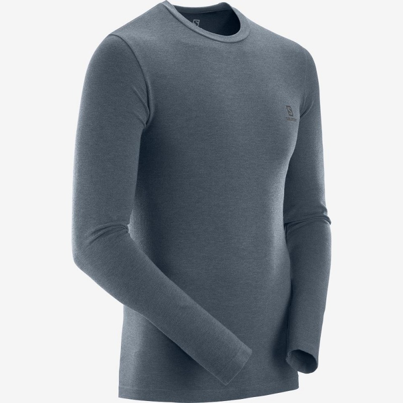 Salomon Outline Seamless Crew M Topper Gray | 81507-XGJK