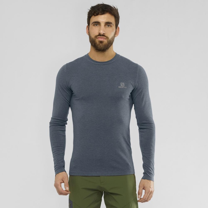 Salomon Outline Seamless Crew M Topper Gray | 81507-XGJK