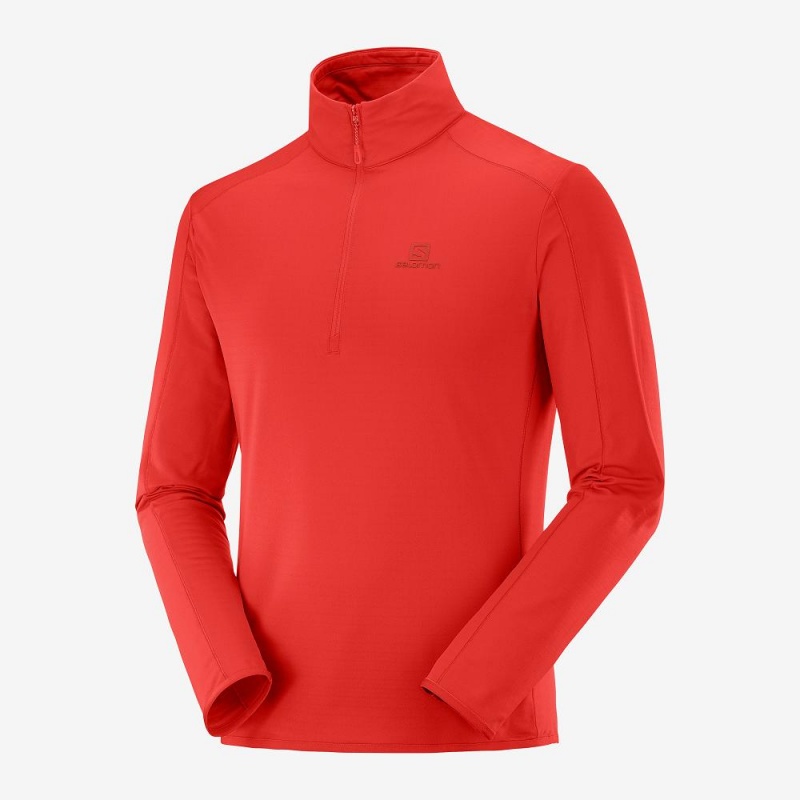 Salomon Outrack Half Zip Mid M Skijakker Rød | 60527-WUDG