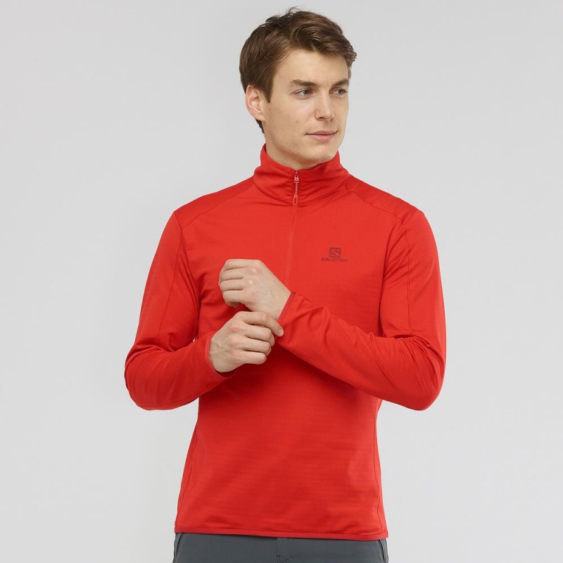 Salomon Outrack Half Zip Mid M Skijakker Rød | 60527-WUDG