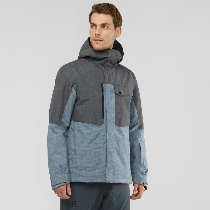 Salomon Powderstash Jacket M Skijakker Blå | 34056-DUKS