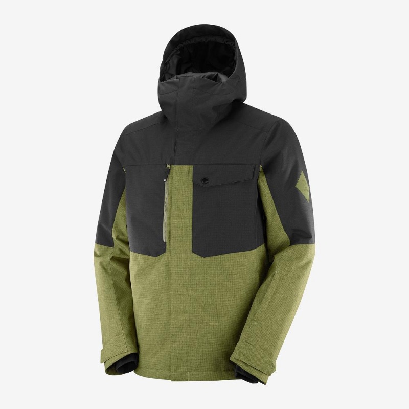 Salomon Powderstash Jacket M Skijakker Grønn | 23987-KDOJ