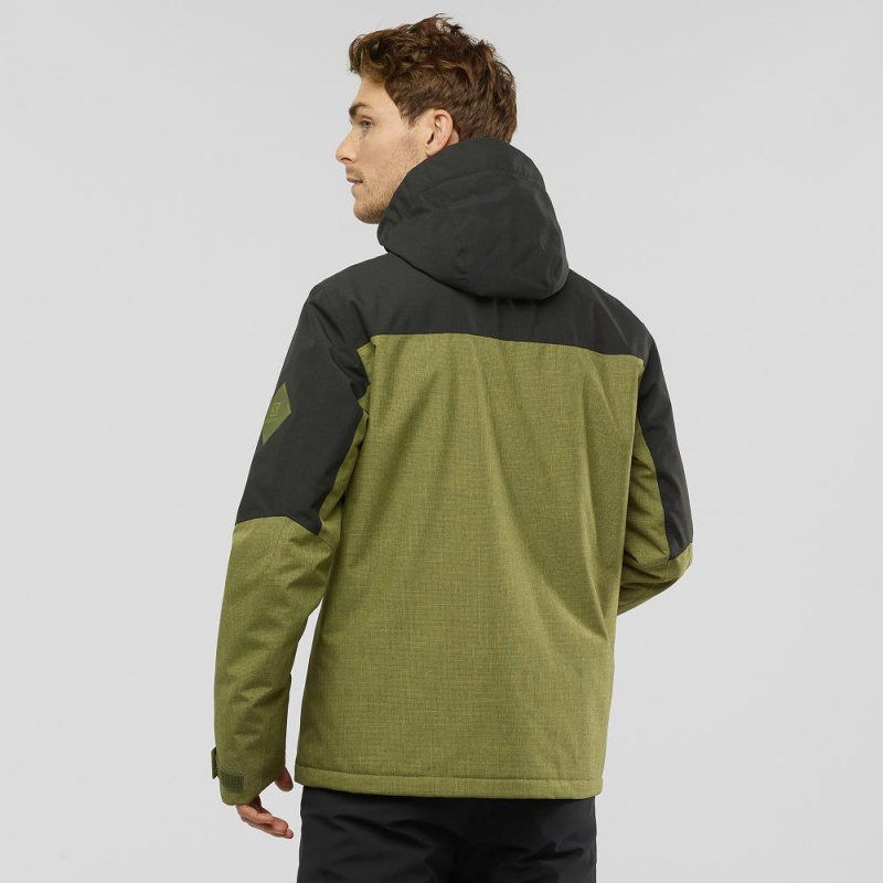 Salomon Powderstash Jacket M Skijakker Grønn | 23987-KDOJ