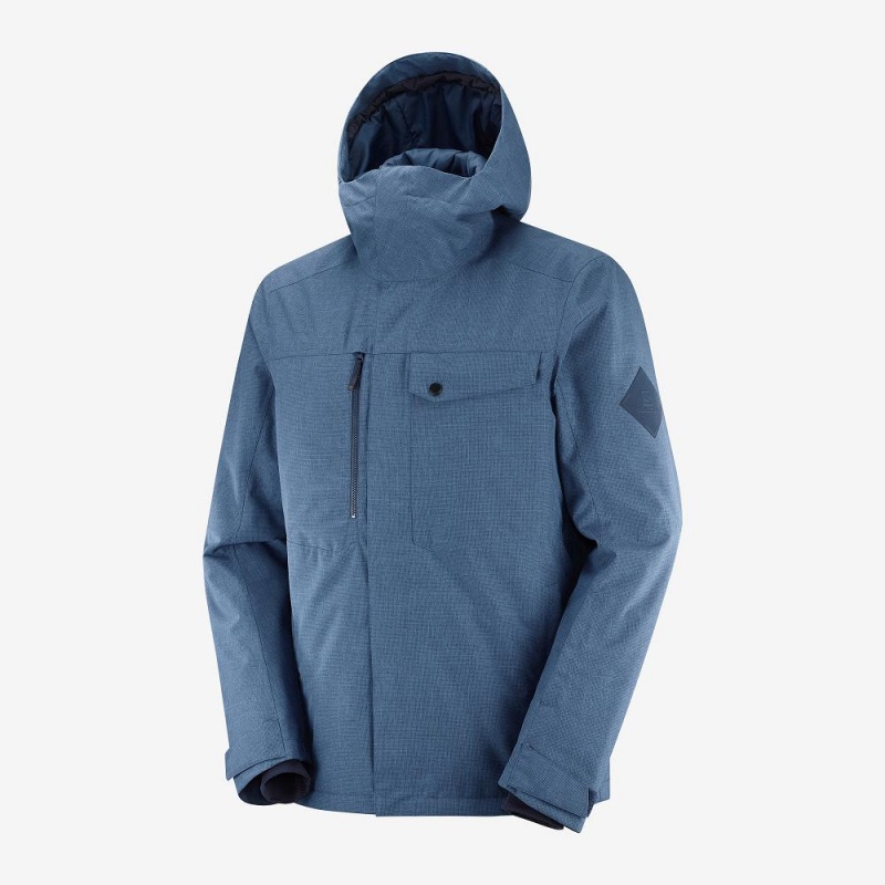 Salomon Powderstash Jacket M Skijakker Marineblå | 10659-HYLT