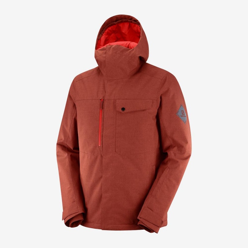 Salomon Powderstash Jacket M Skijakker Rød | 23608-SFEA