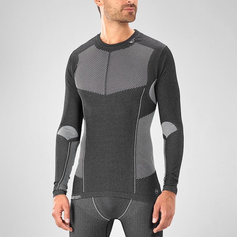 Salomon Primo Warm Seamless Tee M Topper Svarte | 56129-BLXV