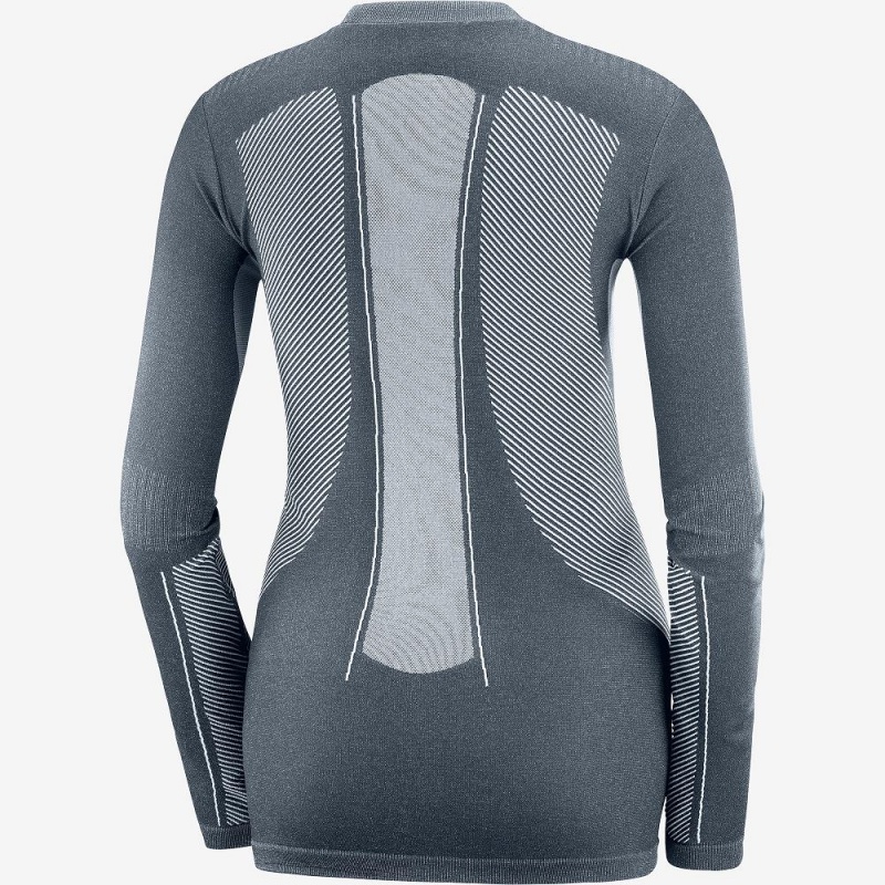 Salomon Primo Warm Seamless Tee W Topper Gray | 03524-YPLE