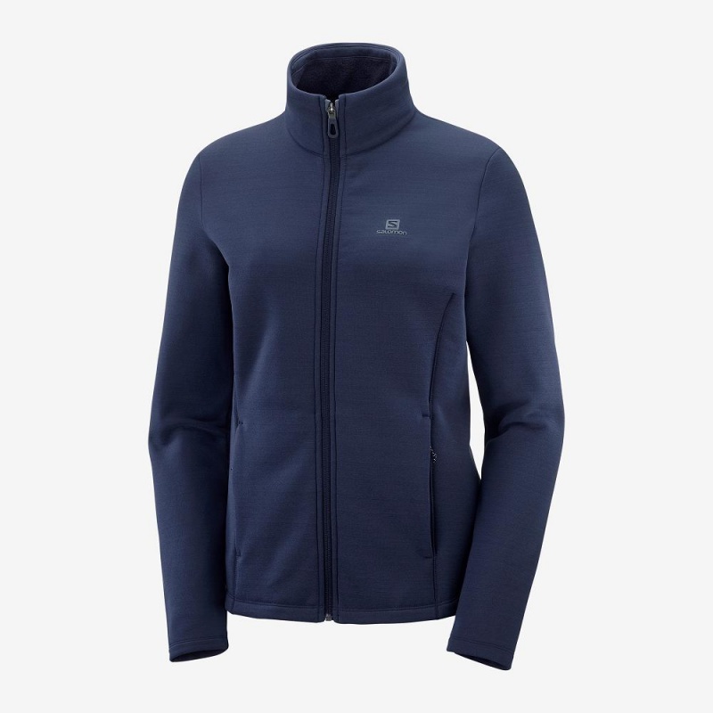 Salomon Radiant Full Zip Mellomlag W Skijakker Marineblå | 71362-NUPF