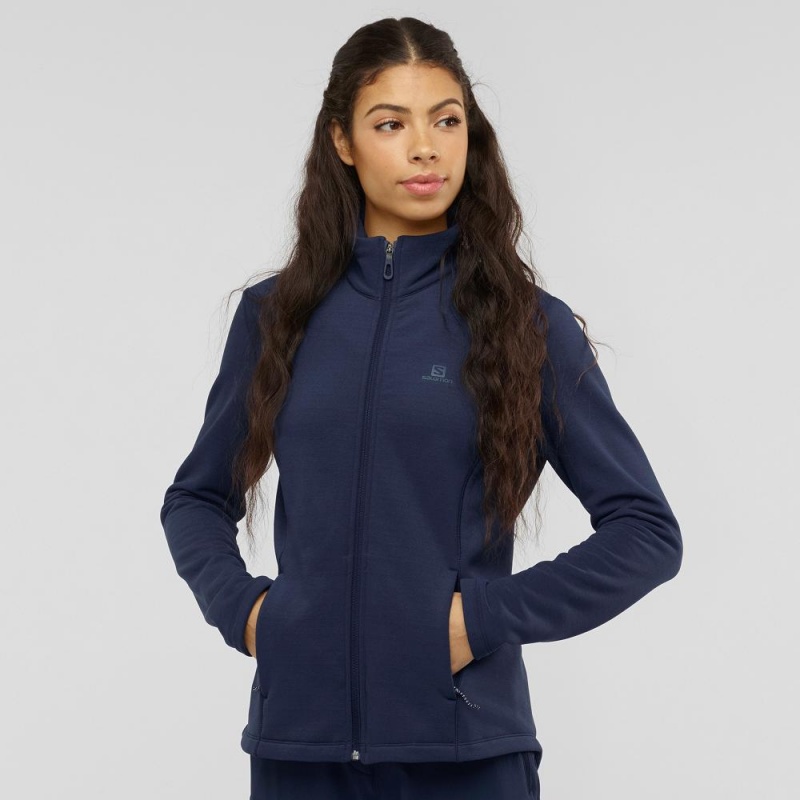 Salomon Radiant Full Zip Mellomlag W Skijakker Marineblå | 71362-NUPF