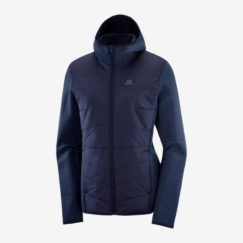 Salomon Radiant Hybrid Hoodie W Skijakker Marineblå | 04856-GSVF