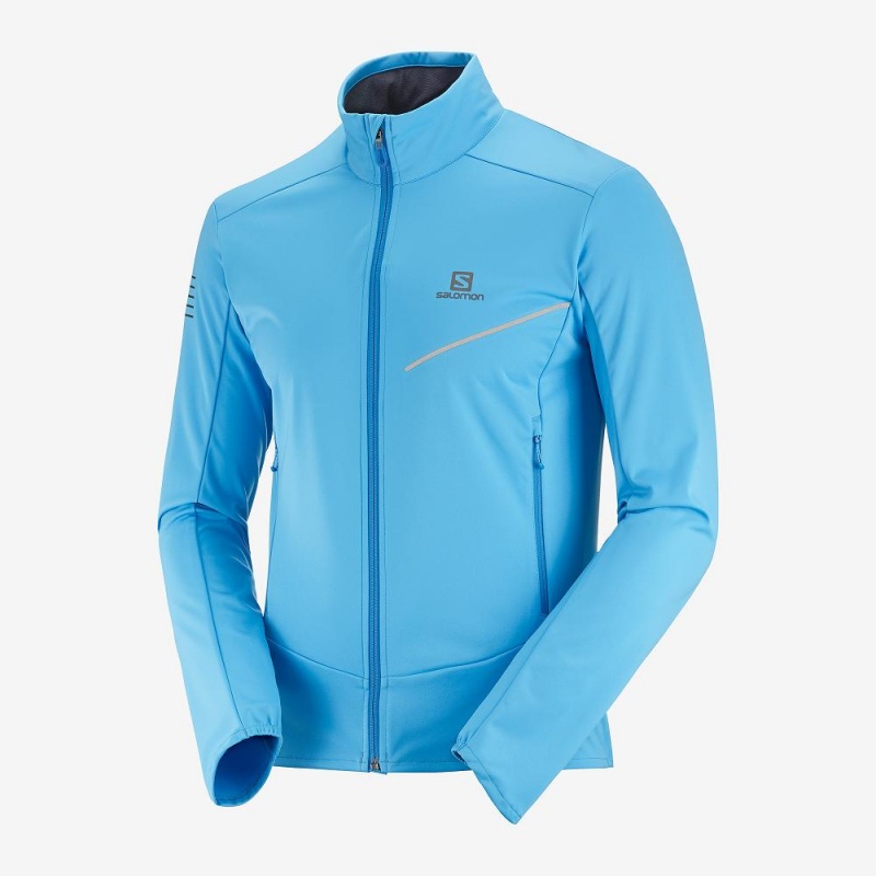 Salomon Rs Softshell Jkt M Jakke Blå | 50384-NZIM