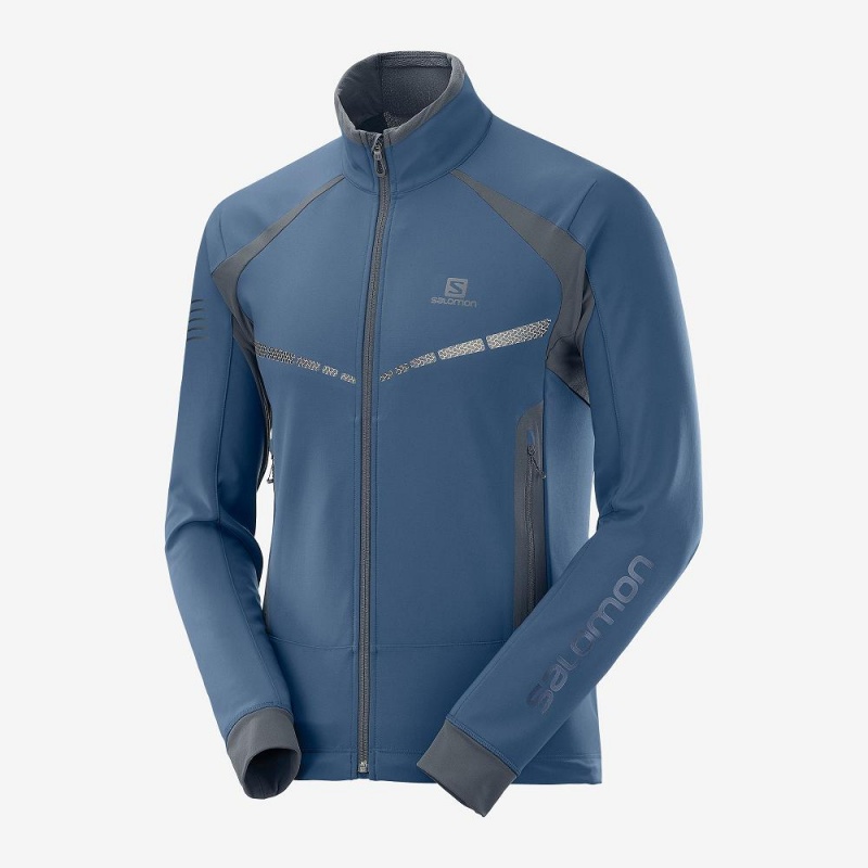 Salomon Rs Warm Softshell Jkt M Jakke Marineblå | 94760-RNVL