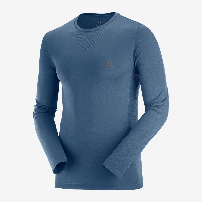 Salomon Sense Ls Tee M Topper Marineblå | 96238-SVMF