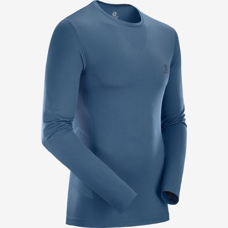 Salomon Sense Ls Tee M Topper Marineblå | 96238-SVMF