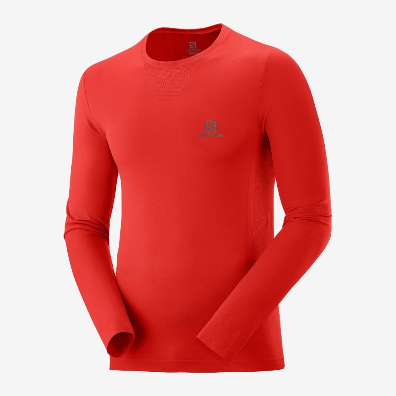 Salomon Sense Ls Tee M Topper Rød | 89634-NBWE