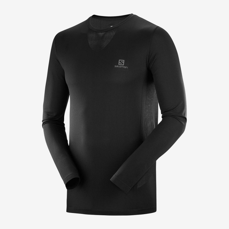 Salomon Sense Ls Tee M Topper Svarte | 24386-SGFE