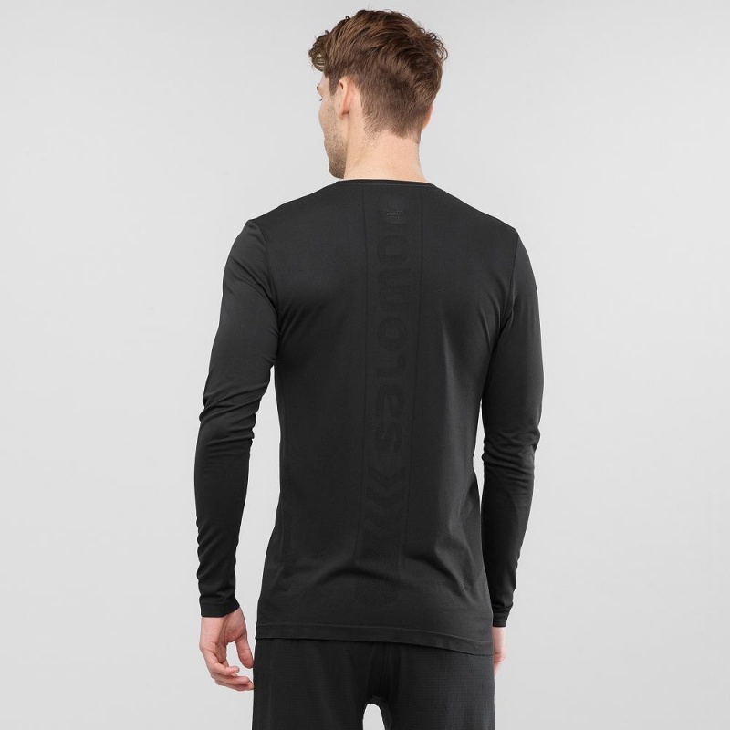 Salomon Sense Ls Tee M Topper Svarte | 24386-SGFE