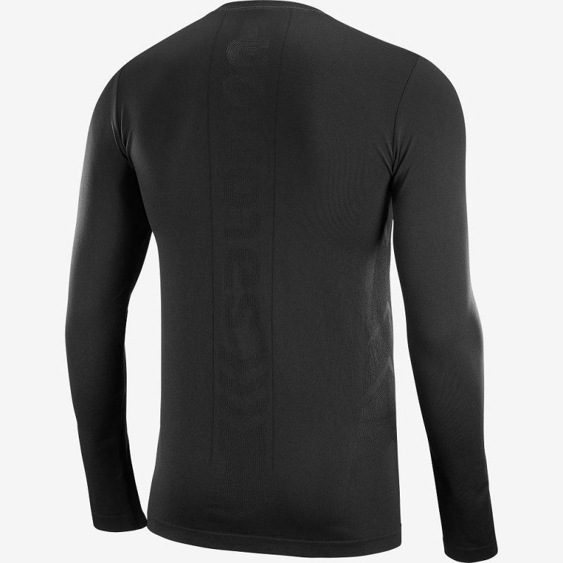 Salomon Sense Ls Tee M Topper Svarte | 24386-SGFE