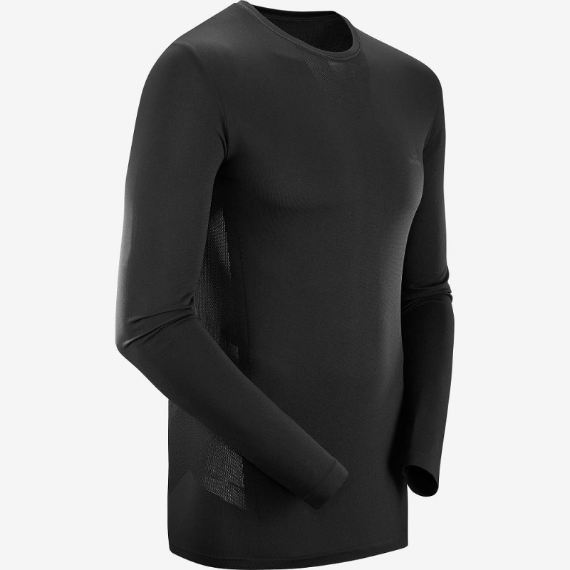 Salomon Sense Ls Tee M Topper Svarte | 24386-SGFE