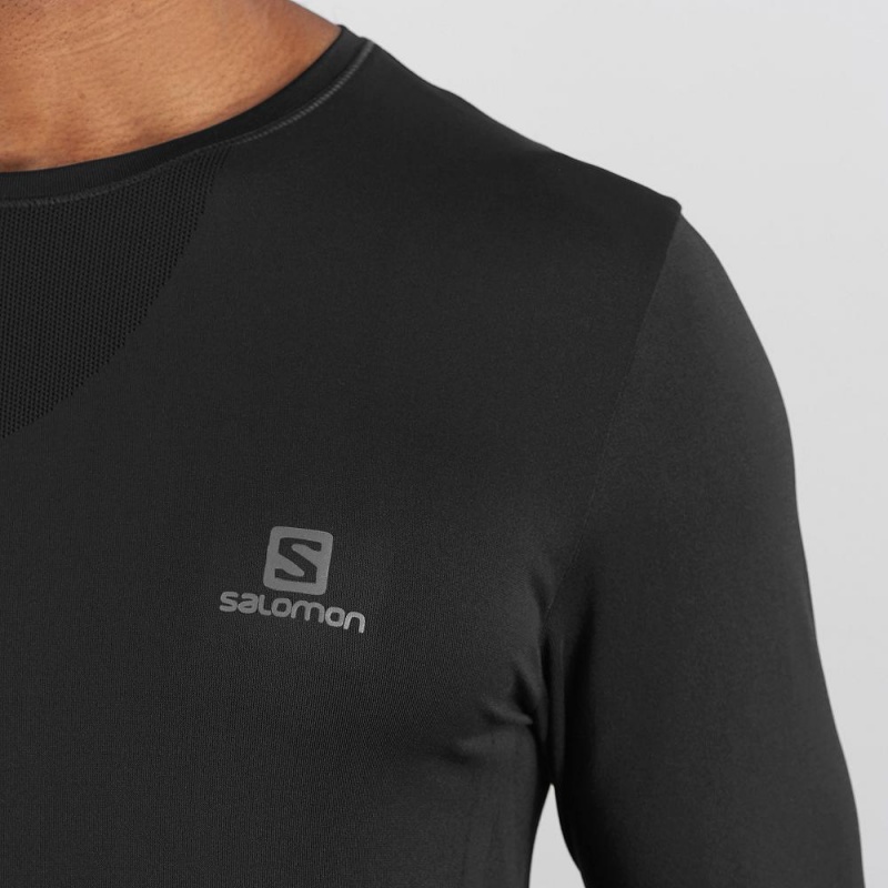 Salomon Sense Ls Tee M Topper Svarte | 24386-SGFE