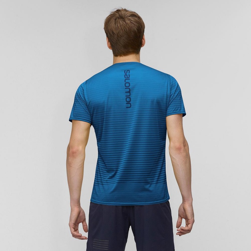 Salomon Sense Tee M Topper Blå | 12875-LXFG