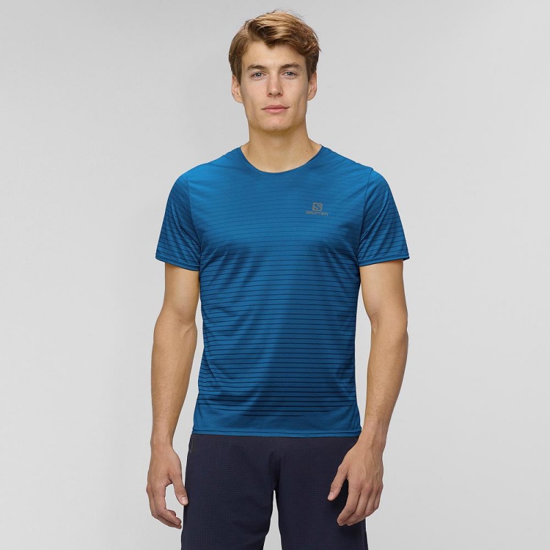 Salomon Sense Tee M Topper Blå | 12875-LXFG