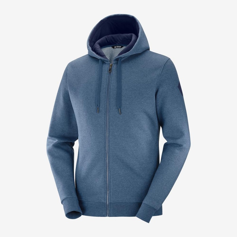 Salomon Shift Full Zip Hoodie M Løpejakke Marineblå | 93056-YQJL