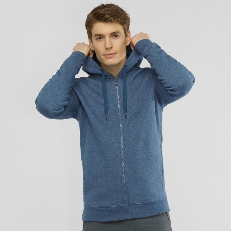 Salomon Shift Full Zip Hoodie M Løpejakke Marineblå | 93056-YQJL