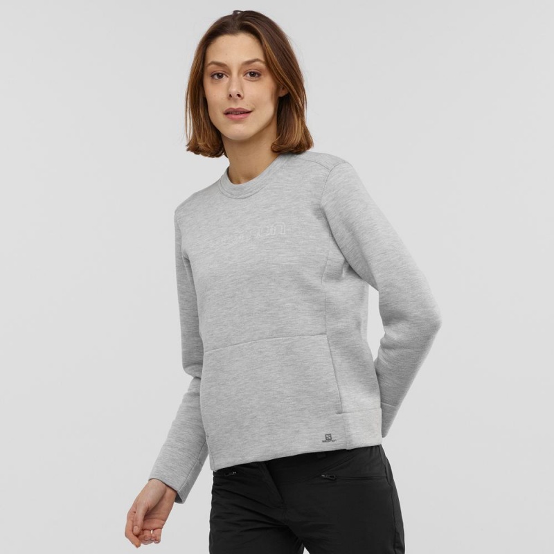 Salomon Sight Crew Neck W Pullover Gray | 40162-NWJY