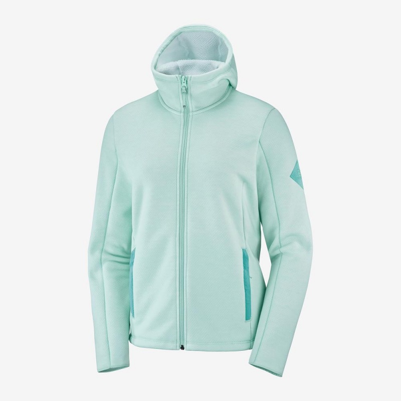 Salomon Snowshelter Fleece Hoodie W Skijakker Grønn | 09146-BIYQ