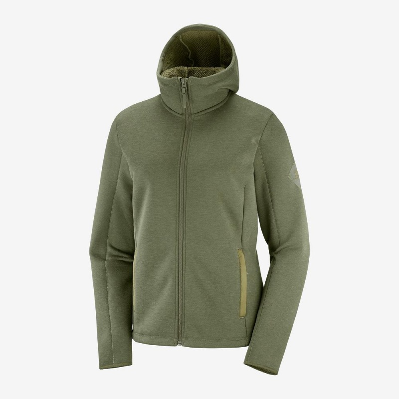 Salomon Snowshelter Fleece Hoodie W Skijakker Grønn | 56302-ZVEL