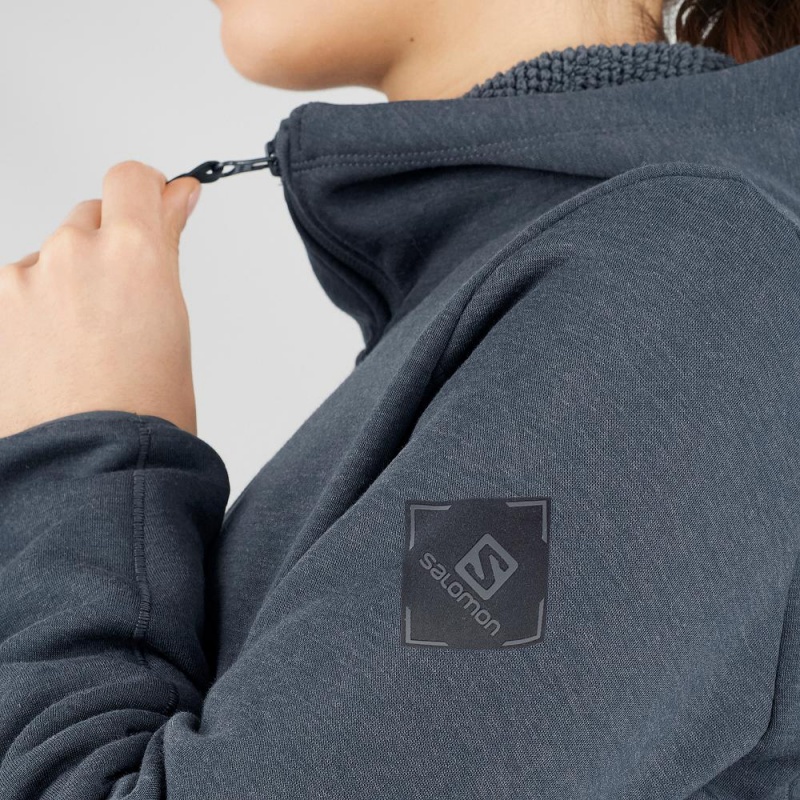 Salomon Snowshelter Fleece Hoodie W Skijakker Gray | 02156-ODYL