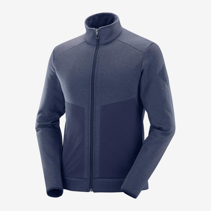 Salomon Snowshelter Fleece Jacket M Skijakker Marineblå | 64582-OKMV