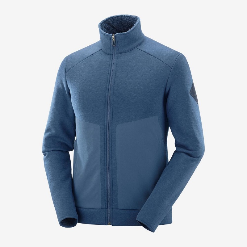 Salomon Snowshelter Fleece Jacket M Skijakker Marineblå | 41608-NHQU