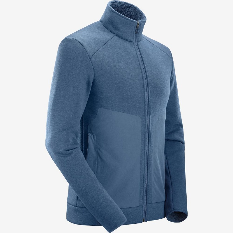 Salomon Snowshelter Fleece Jacket M Skijakker Marineblå | 41608-NHQU