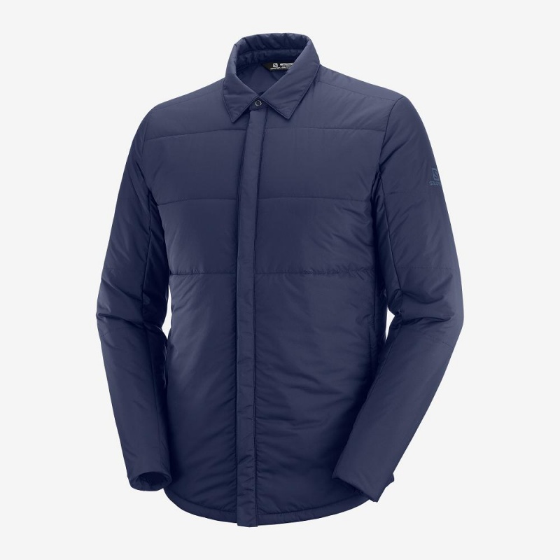 Salomon Snowshelter Insulated Shirt M Jakke Marineblå | 70385-DJHY