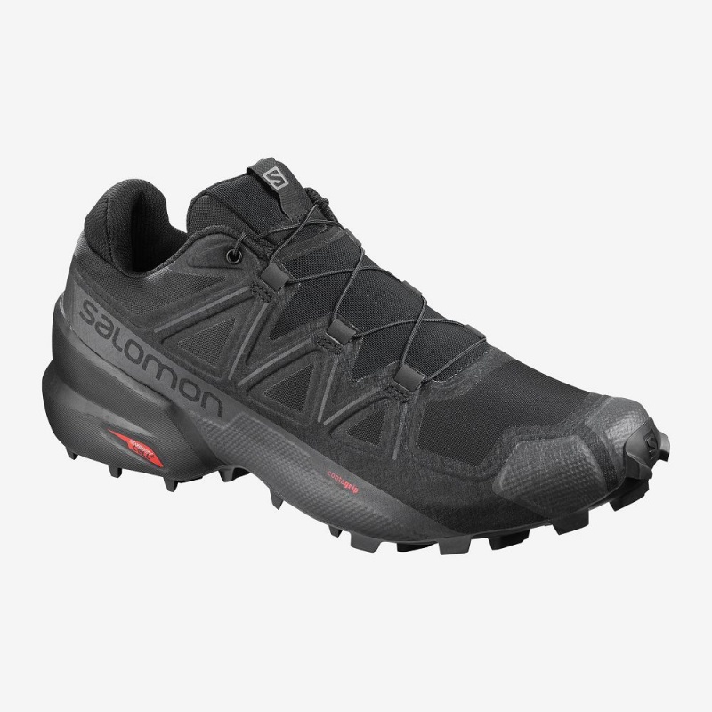 Salomon Speedcross 5 Brede Trail Løpesko Svarte | 54803-PATM