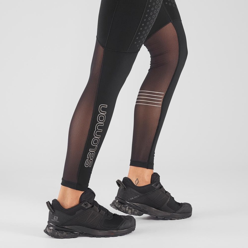 Salomon Support Tight W Tights Svarte | 71490-XNQH