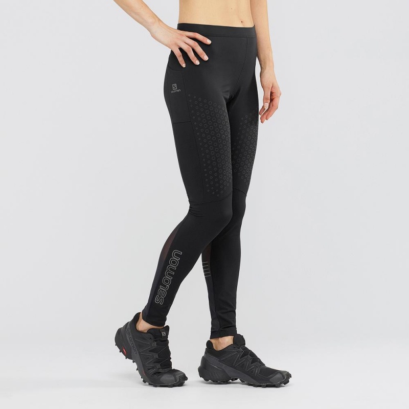 Salomon Support Tight W Tights Svarte | 71490-XNQH