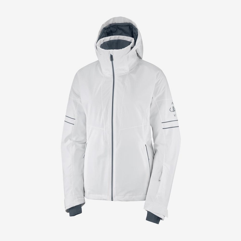 Salomon The Brilliant Jacket W Skijakker Hvite | 02391-GIYV