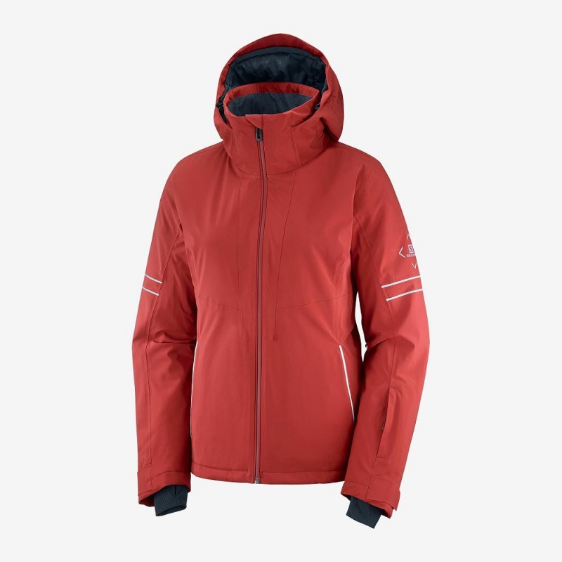 Salomon The Brilliant Jacket W Skijakker Rød | 89201-HWET