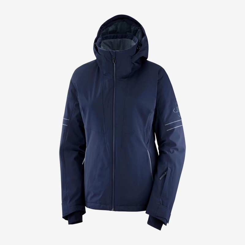 Salomon The Brilliant Jacket W Skijakker Marineblå | 82564-WYRH