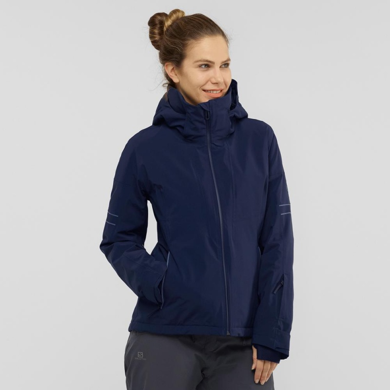 Salomon The Brilliant Jacket W Skijakker Marineblå | 82564-WYRH