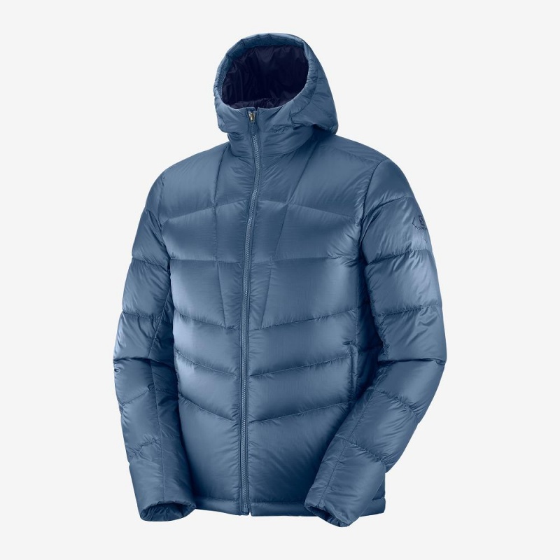 Salomon Transition Down Hoodie M Jakke Marineblå | 57932-YBHI