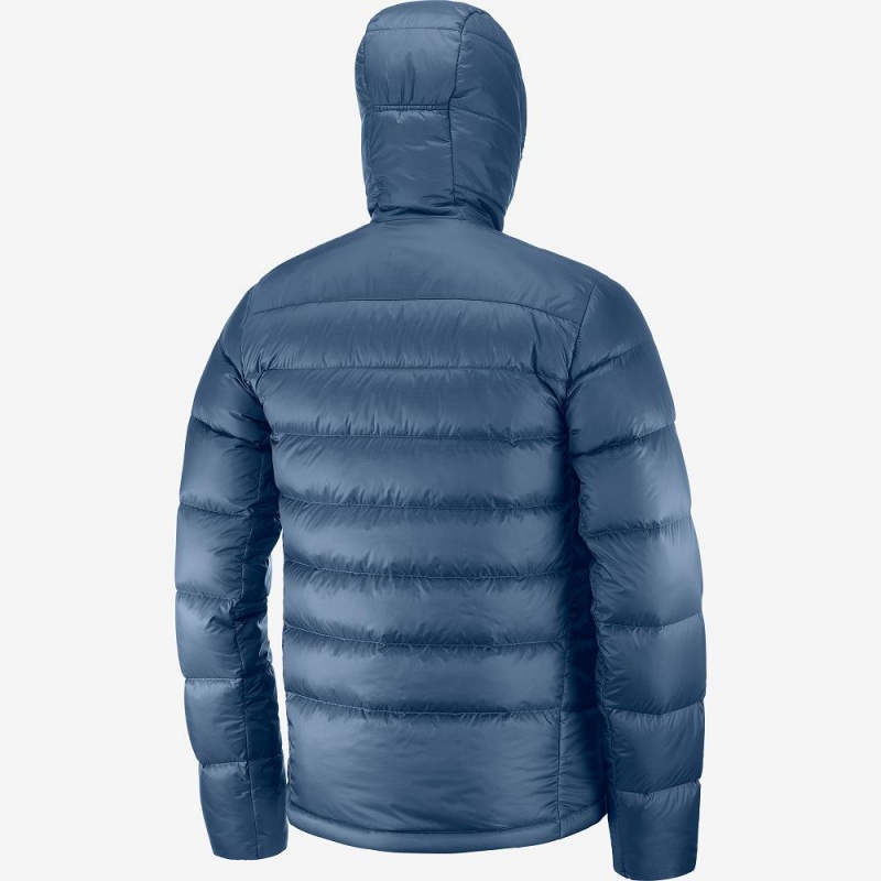 Salomon Transition Down Hoodie M Jakke Marineblå | 57932-YBHI