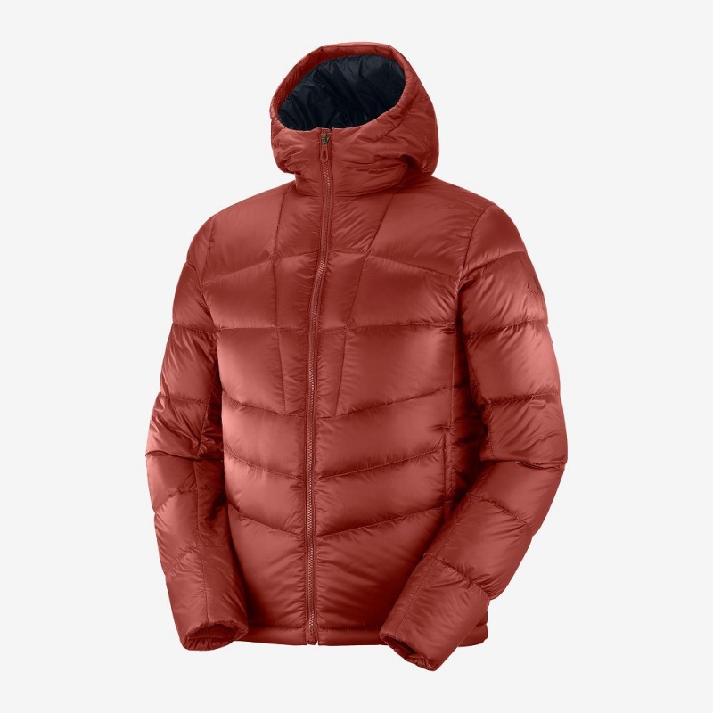 Salomon Transition Down Hoodie M Jakke Rød | 61235-XCIT