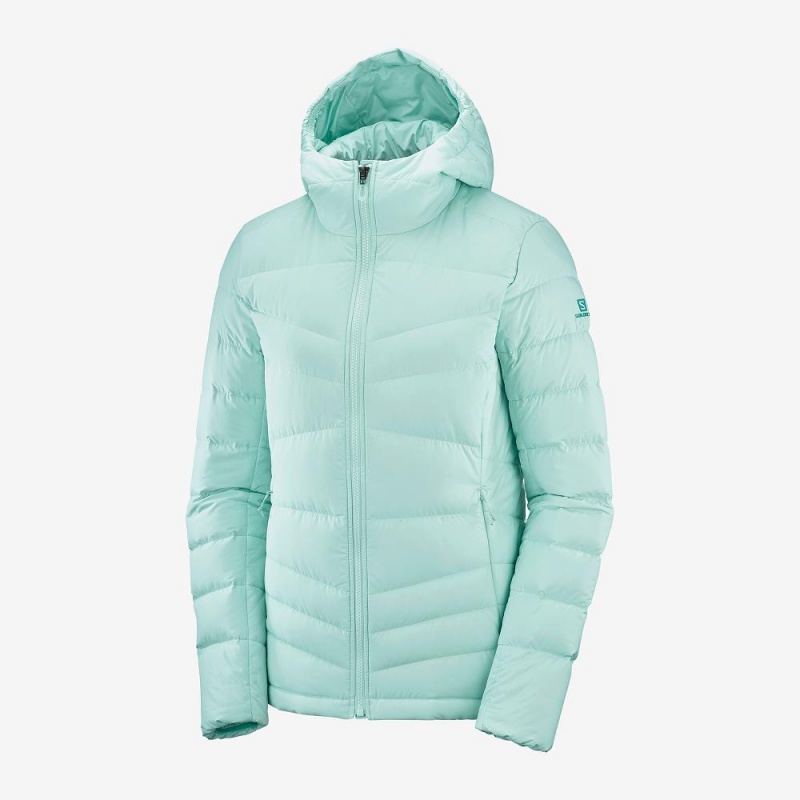 Salomon Transition Down Hoodie W Jakke Grønn | 17248-ELMR