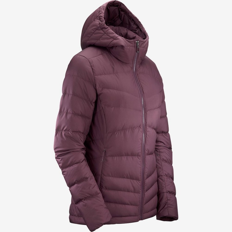 Salomon Transition Down Hoodie W Jakke Lilla | 60783-HTZI